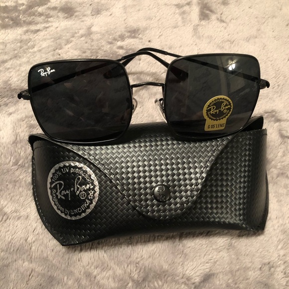 Ray-Ban Accessories - NWT Ray Bans Square G-15 black on black